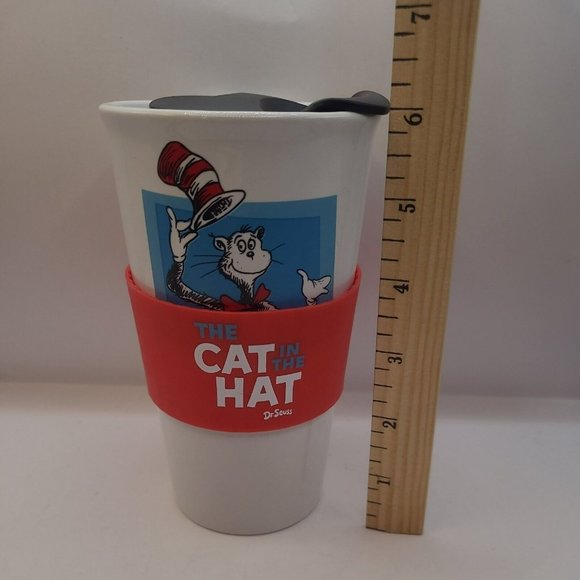 Dr Seuss 2022 The Cat in the Hat Ceramic Tumbler, Lid and insulated holder - Picture 5 of 5